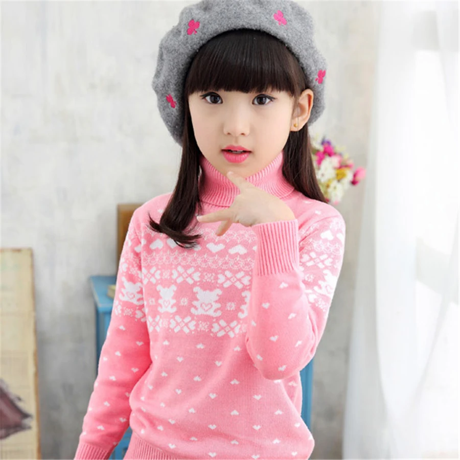 Girls Sweater Cardigan Kids Spring Autumn Children Black Knitting