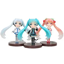 6 см QPosket Q Posket Hatsune Снежная Мику Сакура Мику фигурка ПВХ Коллекционная модель игрушки