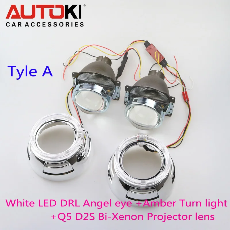 Биксеноновая линза для проектора 3 0 Q5 HID + Двухцветная светодиодная лампа с