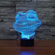Меняющийся цвет мультфильм лягушка ночник, для дома 3D Светодиодная лампа USB новинка свет Etsy для подарков