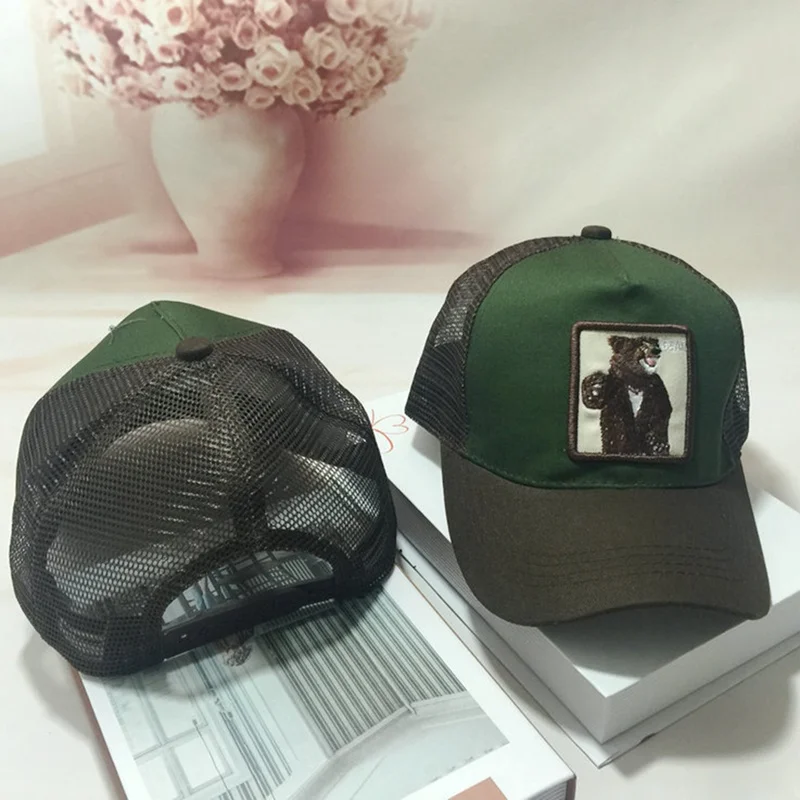 الديك الحيوان التطريز قبعة بيسبول الرجال النساء Snapback قبعات تنفس شبكة الهيب هوب القبعات للجنسين أكل الدجاج العظام Casquette