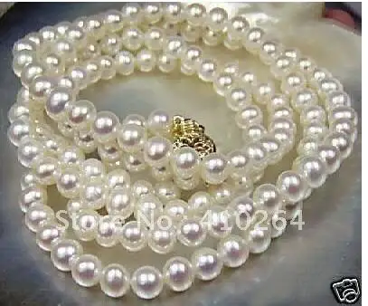 

Beautiful Women Gift real natural Freshwater 8-9mm White Akoya Cultured Pearl Necklace 20-22" long