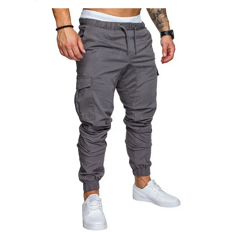  Men Pants 2018 New Fashion Brand Tooling pockets Joggers Pants Male Trousers Casual Mens Joggers So