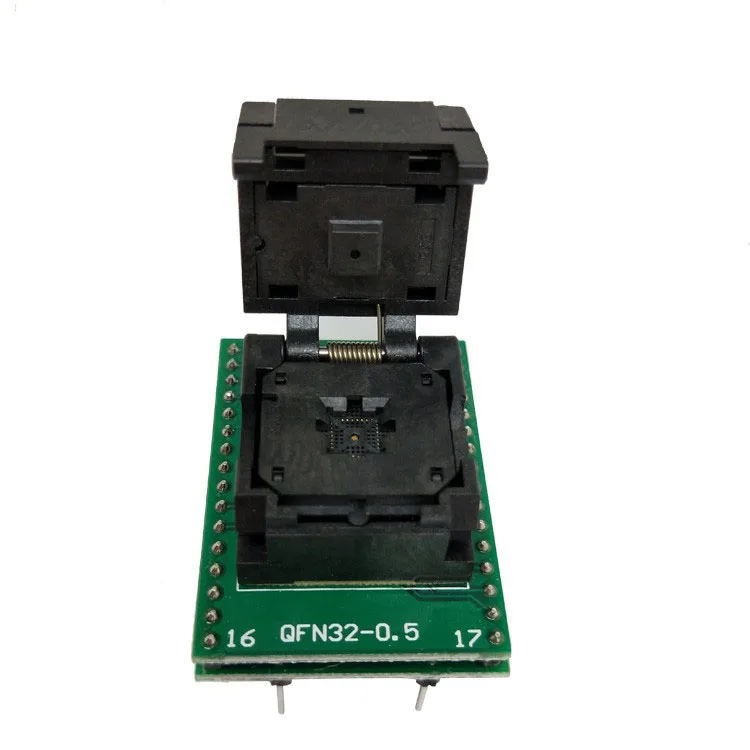 

QFN32 MLF32 IC Pitch 0.5 IC550-0324-007-G Burn in/Test/Programming Socket Clamshell Chip Size 5*5 Flash Adapter Double PCB