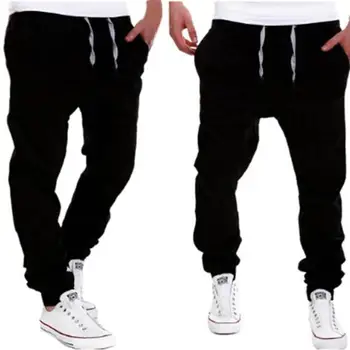 

Vogue Cotton Mens Trousers Solid Harem Sweatpants Slacks Slim Fit Jogger Casual Baggy Comfy Trousers Brand Pantalon Homme # BB