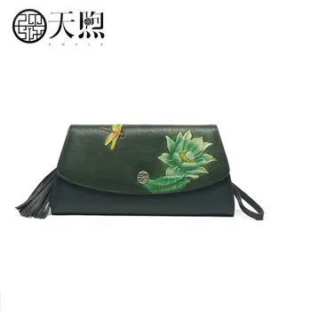 

Pmsix 2020 New Women Genuine Leather bag famou brand women Leather bag fashion tassel Embossing bag women leather handbags