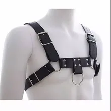 Мужской кожаный ремень с регулируемой пряжкой, грудь, бондаж для мужчин, искусственная кожа, гей, мужской бондаж, взрослый игровой костюм бандаж