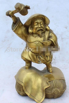 

Fast shipping 10 Chinese Tibet Buddhism Bronze Mahakala Wrathful Deity Buddha Hold Drum Statue