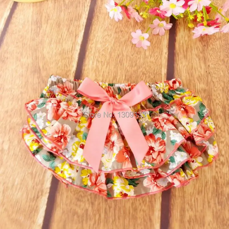 Хлопковые цветочные шаровары Пузырьковые шорты для малышей пышные трусики из узорчатой ткани бант ободок с бантом комплекты одежды