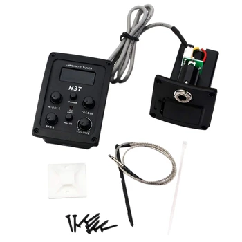 

SEWS-Acoustic Guitar 4-Band Eq Equalizer Preamp Piezo Pickup Tuner With Lcd Display