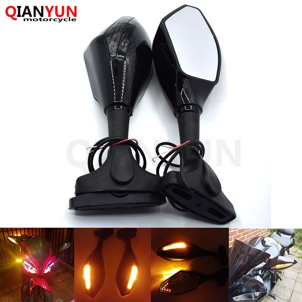 

Universal Motorcycle Rear View Side Wing Mirrors w/ LED Turn Signal Light For YAMAHA MT-07/FZ-07 FJ-09 MT-09/SR/FZ-09 FZ1 FAZER