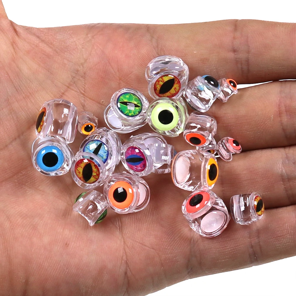 

10PCS Fly Tying Fish Mask / Luminous 3D Eyes Suspend Streamer Reptile Dragon Eyes Pike Bass Trout Saltwater Fly Tying Material