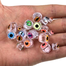 10 Pcs Lalat Mengikat Masker/Luminous 3D Mata Menangguhkan Streamer Reptil Dragon Mata Pike Bass Trout Air Asin Terbang mengikat Material(China)
