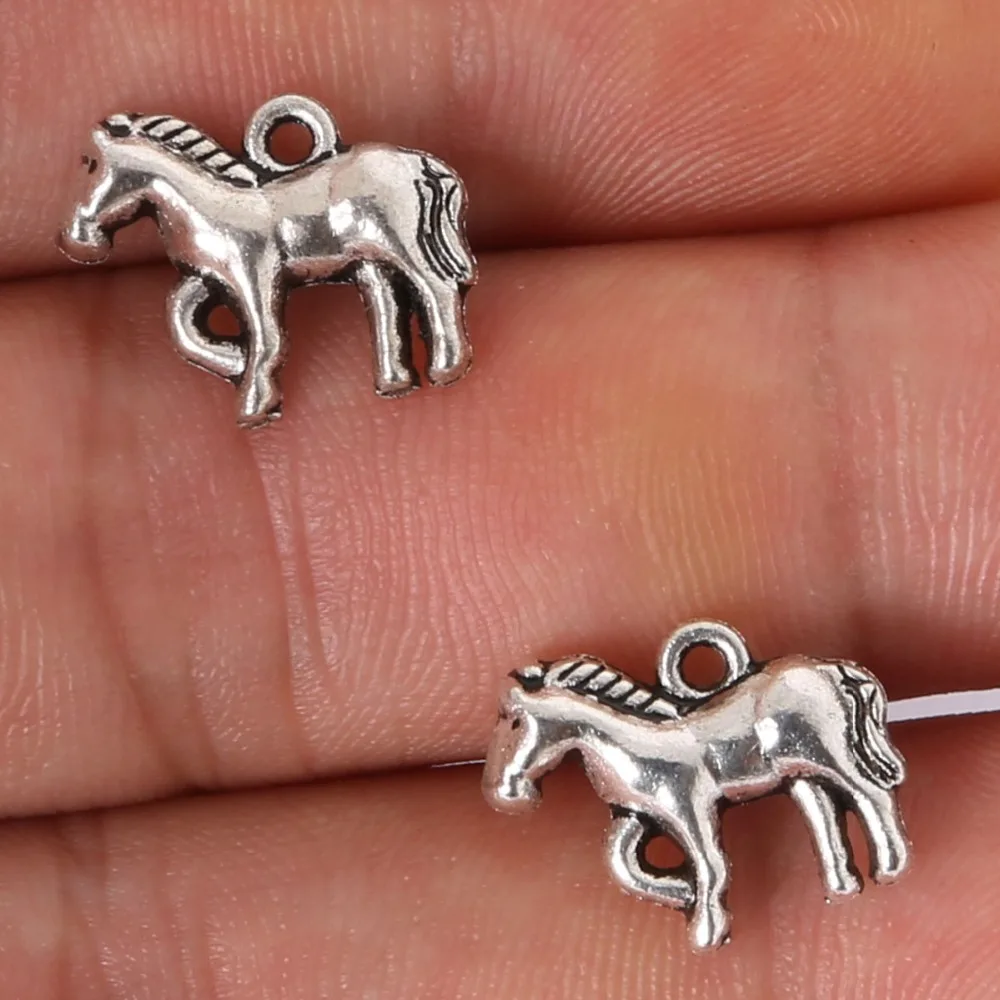 

12Pcs 13x15mm horse animal Antique Silver Alloy Charms Pendant Jewelry Findings DIY Necklace Bracelets Making
