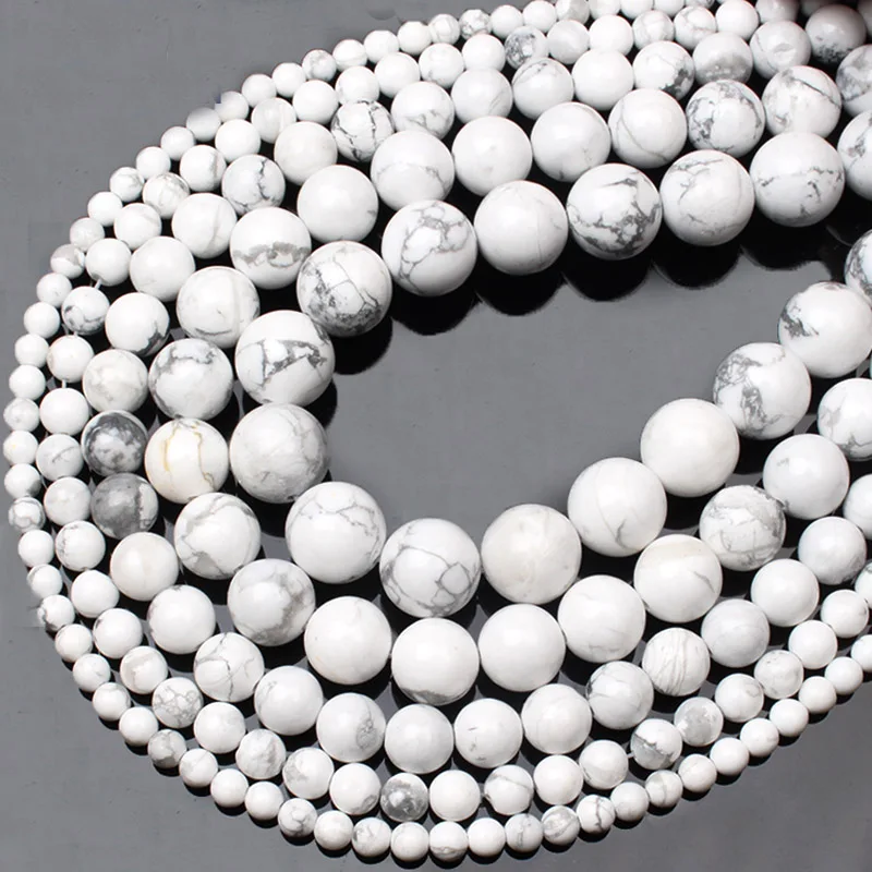 Круглые свободные шарики Tasbih из натурального камня белого цвета 6 8 10 12 мм размер