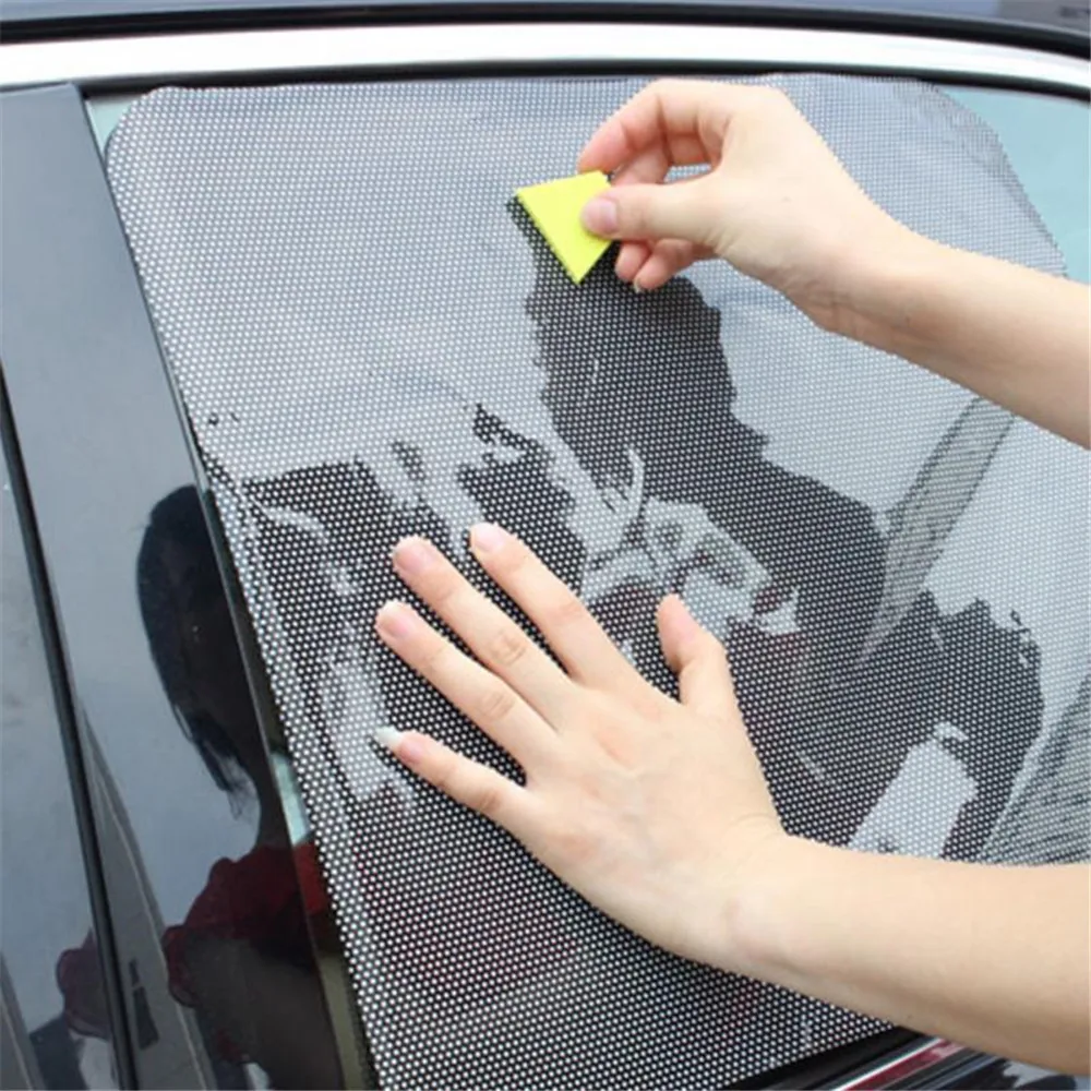2 шт. 42x38 см DIY автомобильный солнцезащитный козырек пленка защита от солнца на окно черный ПВХ солнцезащитный козырек боковое окно щит с небольшими отверстиями