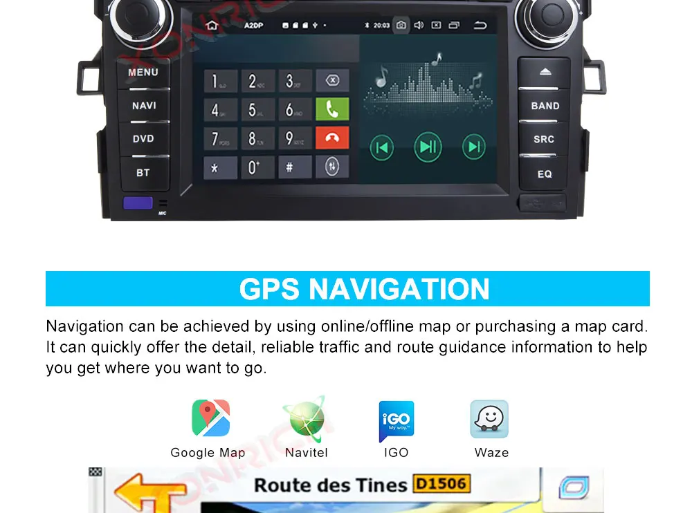 Best Car Multimedia Player 2 Din Android 9.0 DVD Automotivo For TOYOTA/AURIS/Altis/COROLLA 2012 2013 Radio FM 4 Core Wifi GPS Navi 24