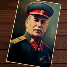 Comandante soviético Stalin estándar retrato líder revolucionario WW2 Retro Vintage cartel de papel Kraft DIY pared hogar Bar decoración regalo