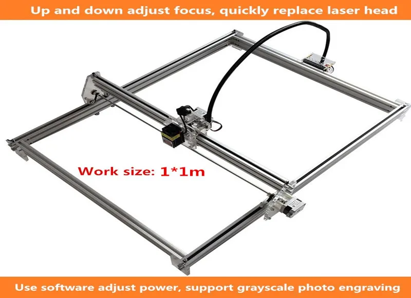 DIY 15 Вт большой мощности лазерный гравировальный станок для металла, станок для лазерной резки с ЧПУ 1*1 м размер лазерный гравер машина, маркировочная машина