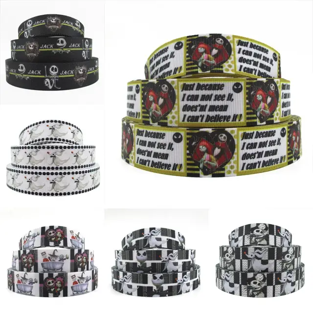 25mm skull nightmare before christmas printed polyester ribbon 50 nightmare before christmas gift wrap