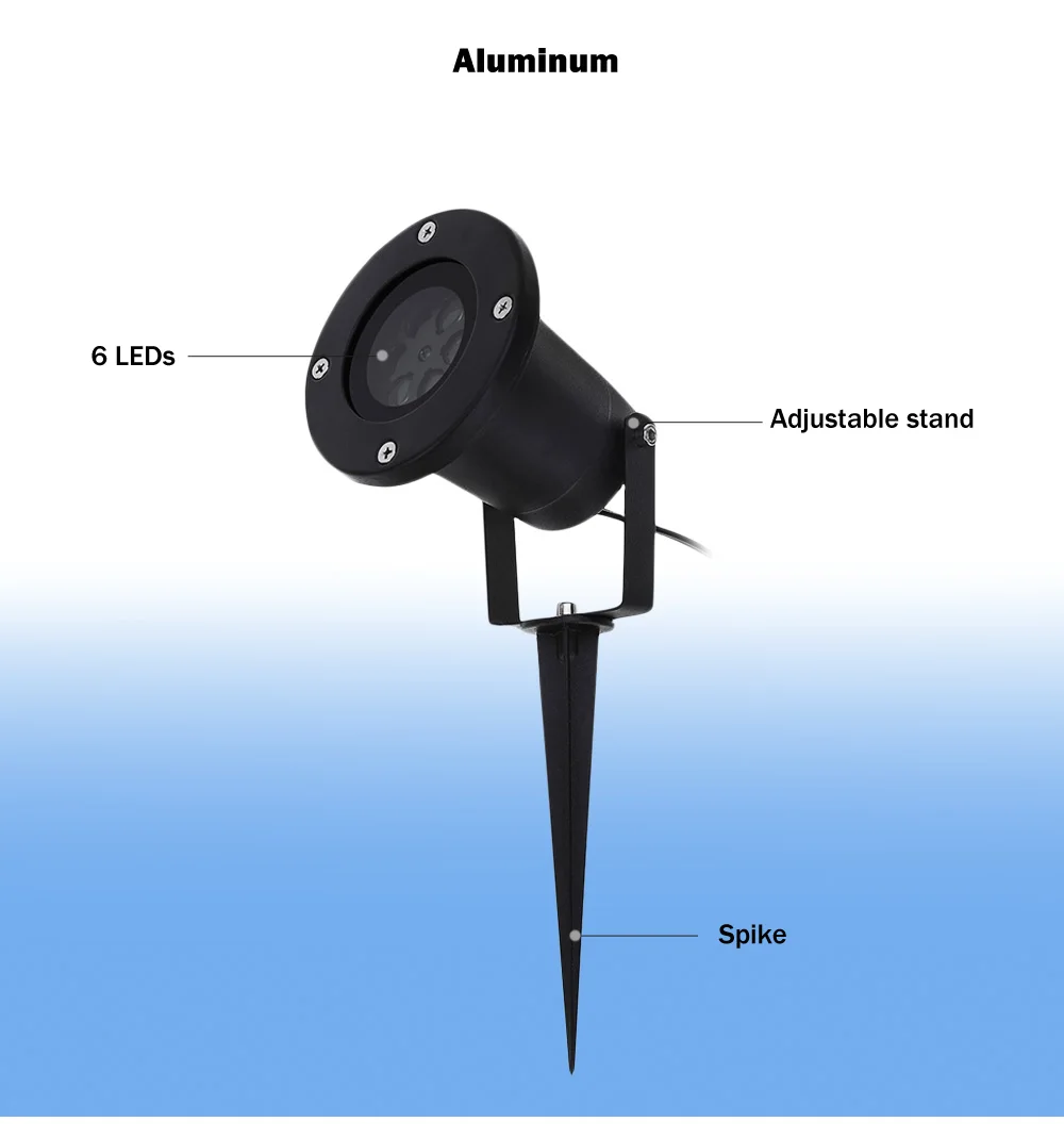 Продаются со скидкой! Освещение проектора эффект AC 110-240 V светодиодный водонепроницаемый освещение с дизайном «Снежинка» Ландшафтный