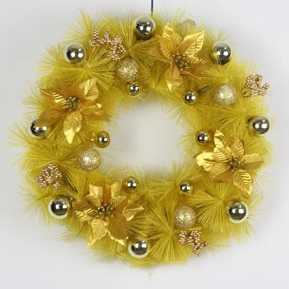 Wedding Christmas Ornament Suppliers Wall Hanging Flowers Gold Wreath