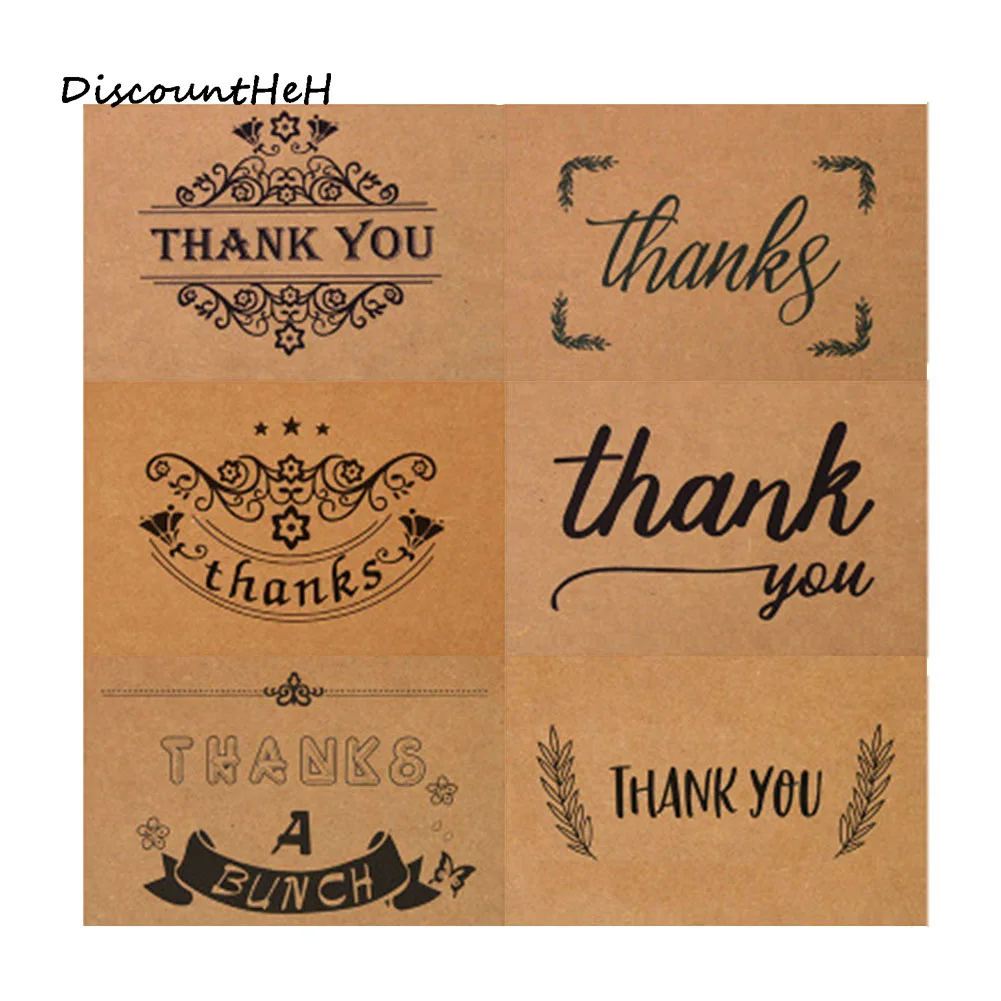 1 шт. винтажные карточки из крафт бумаги с надписью Thank You на день рождения