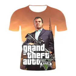 Grand Theft Auto игра GTA 5 мужские летние футболки Cool GTA5 Мужская футболка с красочным принтом Футболка для пар футболка забавная одежда
