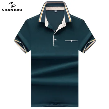 

2020 summer fashion striped color matching lapel cotton short-sleeved Polo shirt British style business casual men's polo shirt