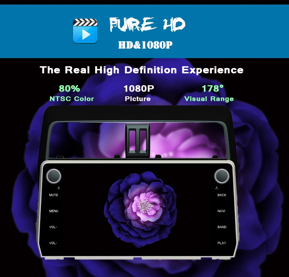 Cheap Car Navigation 8Core GPS Android 8.1 For Toyota Prado 2018 Audio Video HD 10.1" Screen Stereo Multimedia DVD Player Head unit 3