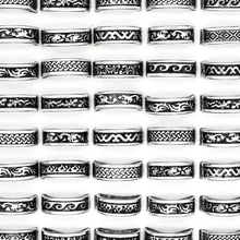 Anéis de aço inoxidável bump, 24 peças, estilo retrô, punk, cruz, para mulheres e homens, moda, atacado, joias, lotes
