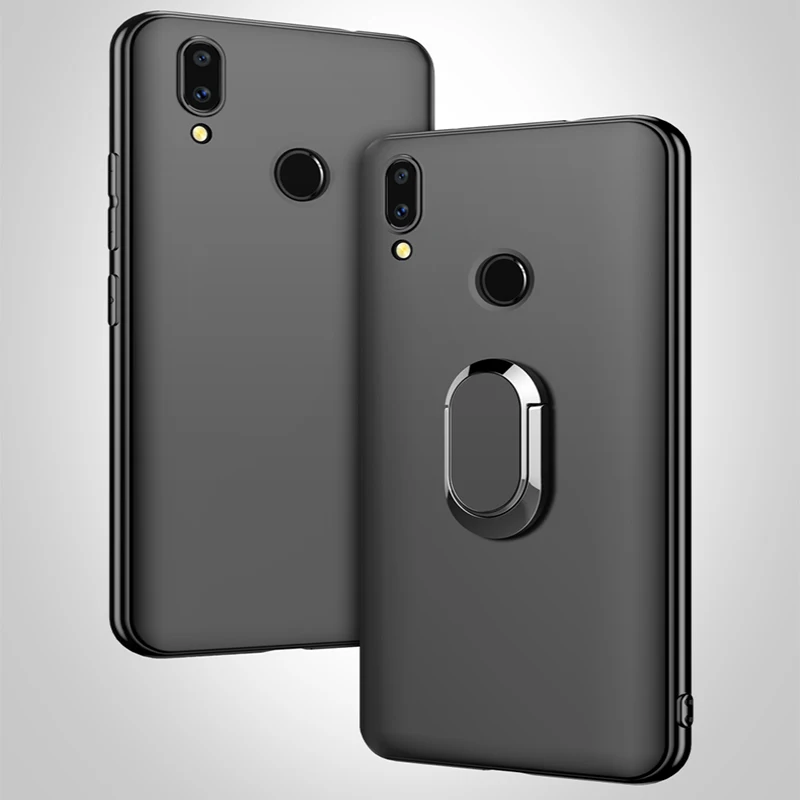 

For UMIDIGI A5 Pro Cover Finger Ring Magnet Matte Back Protector Case For UMIDIGI A5 Pro Soft Silicone Matte Case