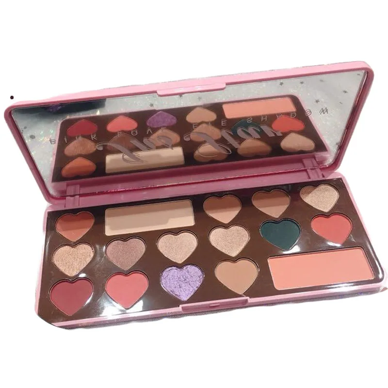 16-color Heart-shaped Eye Shadow paint Palette Матовый Блеск Shimmer Personality Makeup Shadow Palette прочный водостойкий