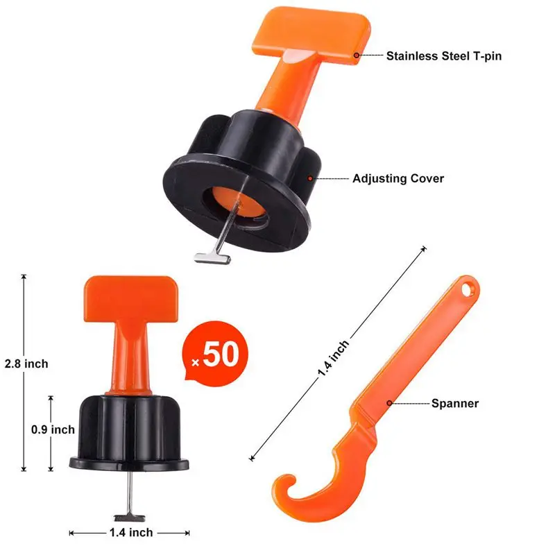 Наборы нивелировочных систем 50 шт. плитка распорка 100 шт., Diy плитки выравниватели разделители с гаечным ключом, многоразовые напольные