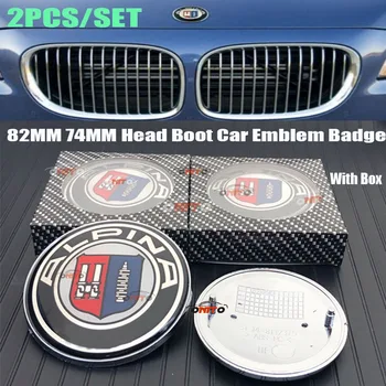 

82mm 74mm stickers Car emblem Caps With epoxy resin label covers 2pcs/lot auto front bonnet logo boot trunk badge hood With Box