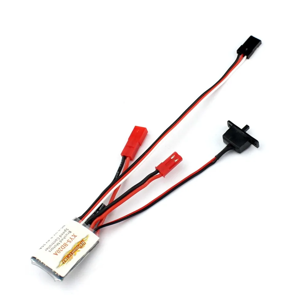 

20A Brushed ESC No Brake Function Car Motor Speed Controller Bothway for 1/16 1/18 RC Car Boat