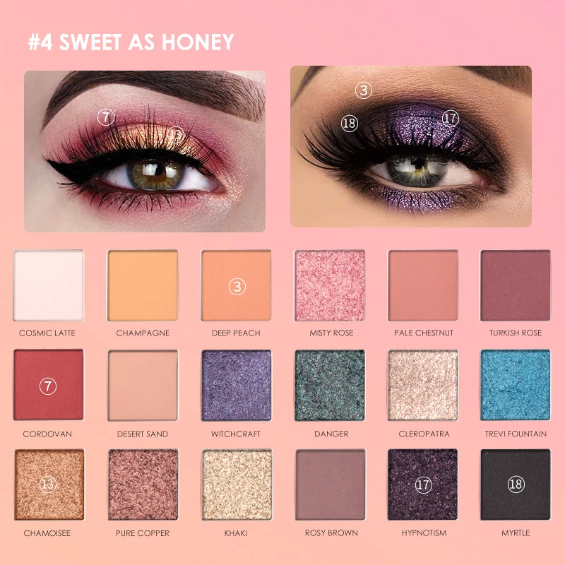Палетка теней для век FOCALLURE Sweet as honey профессиональная легкая в нанесении палитра