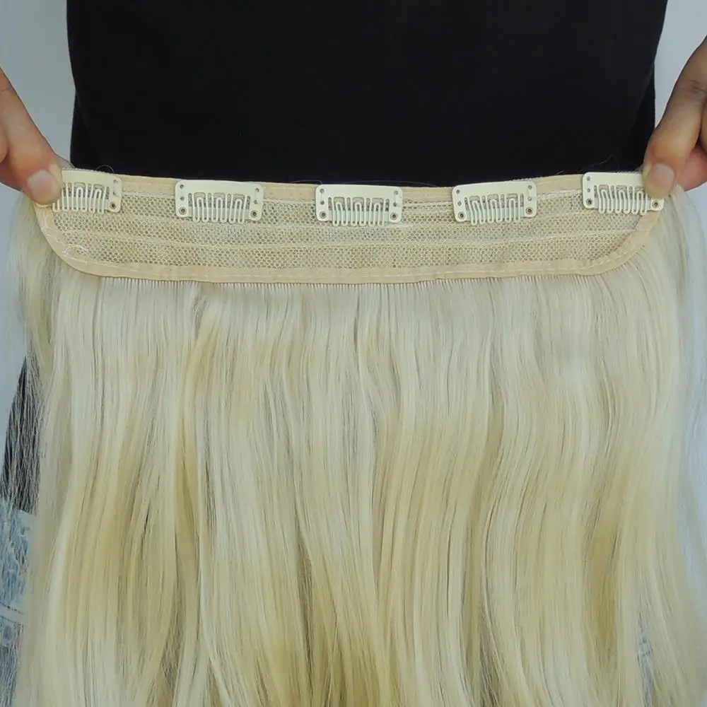 24inch Bleach Blonde Hair Extensions White Girl Synthetic Noble