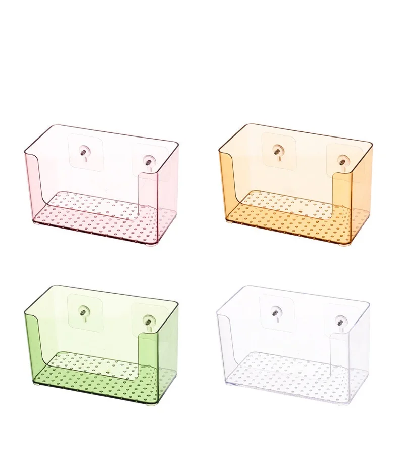 

Punch-free bathroom mask box Wall-mounted cosmetic finishing box Plastic transparent makeup Organizer storage box