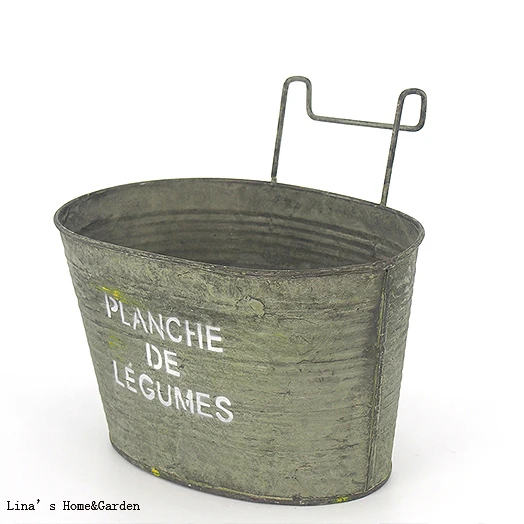 vintage retro galvanized metal zinc wall mini planter (2)
