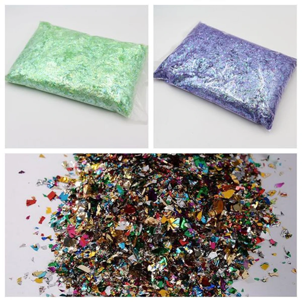 Online 500g Candy papier scherben magie farbigen Nagel Charme Glitter 3D Pailletten Spangles Maniküre Nägel Kunst Dekorationen Schmuck Zubehör