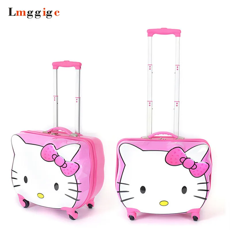 

Kids Hello Kitty bag,Women Luggage,Children Suitcase,Cartoon Travel Box with Rolling ,ABS+PC Trolley Case Universal Wheel