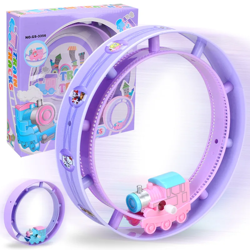 

1 Pcs Baby toy cars Track Rolling Toys Vehicles Circle Cartoon Train Toy On the chain Clockwork Toy Gift For Kids