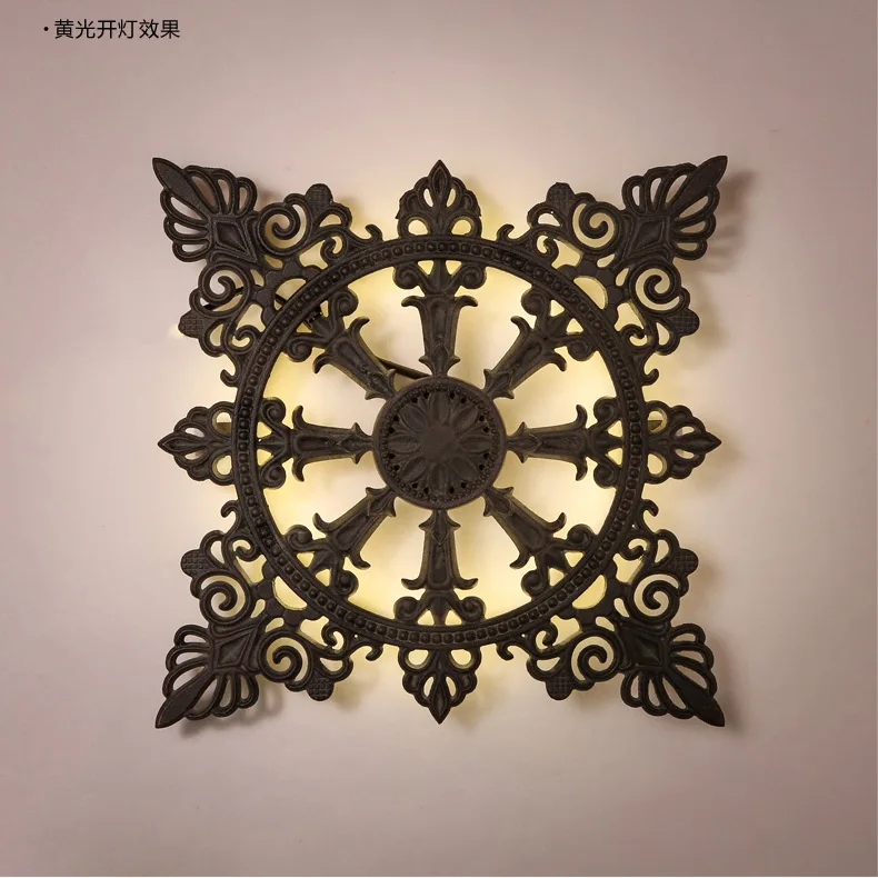 

Loft American Cast Iron Vintage Wall Lights Sconces Creative Cafe Bar Wall Lamp Corridor Corridor Decoration Led Wall Light