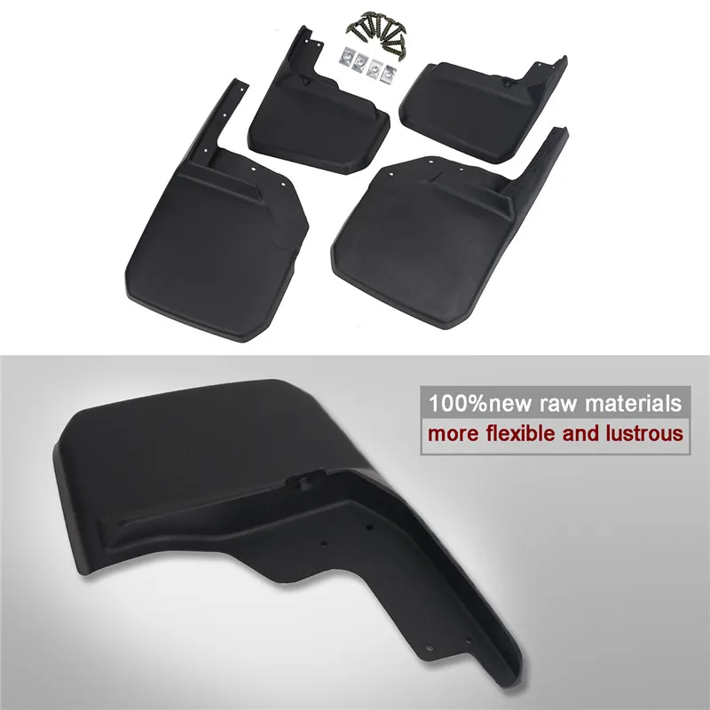 4x Front Rear Mud Flaps For Jeep Wrangler JK Sport X Sahara Rubicon Unlimited  2007 - 2017 Mudguards Splash Guards WISENGEAR (2)