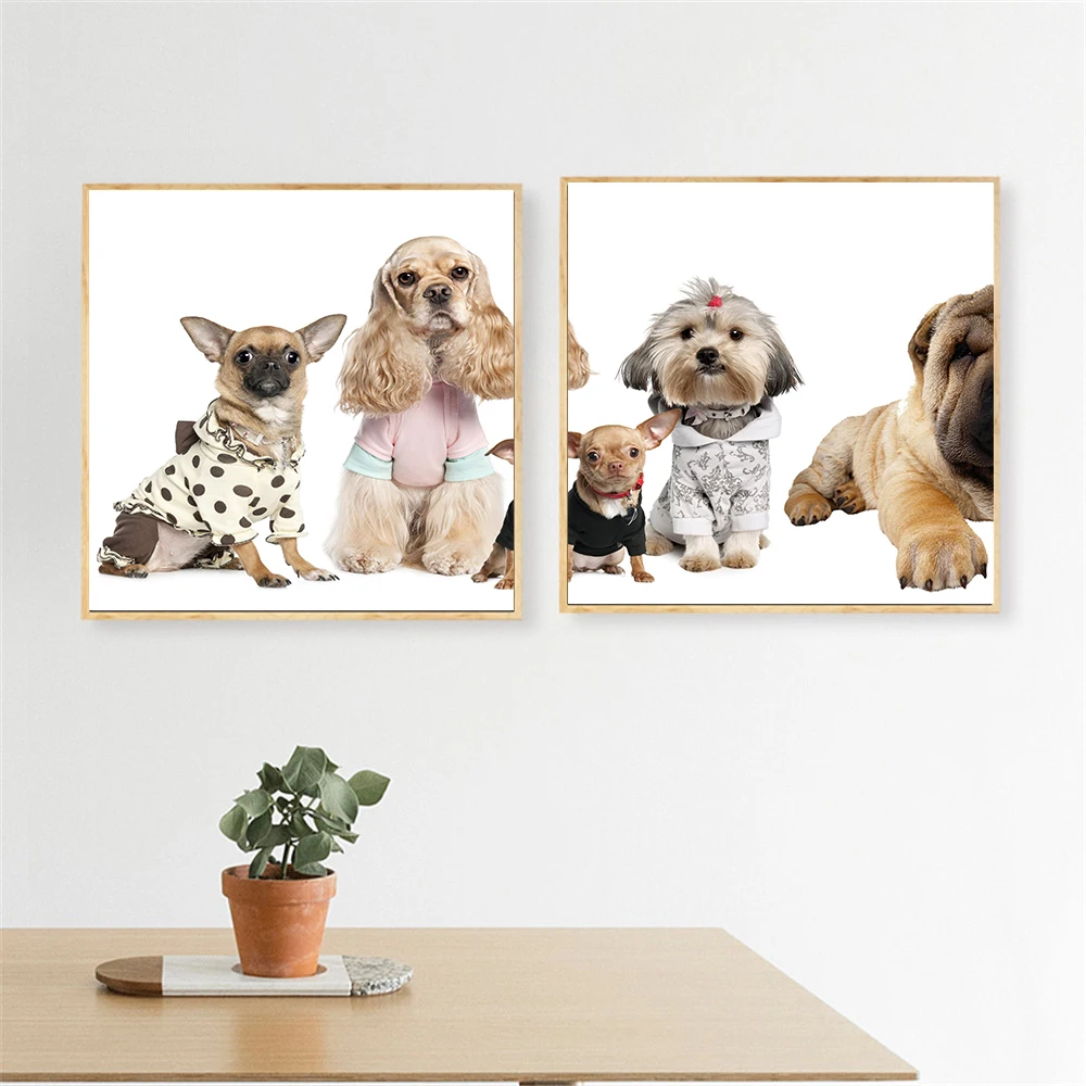 Modular Picture 2pcs Funny Dog Posters and Prints Living Room