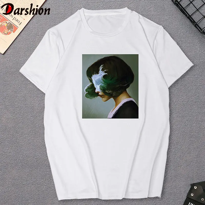 

Casual Sweet Lady Short-Sleeve t shirt aesthetics Flowers Print Harajuku Tops Tees Fashion Retro tee shirt femme Summer Clothes