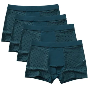 

feitong men's panties 4PC sexy underwear men Summer Hollow-out Stitching Sexy Comfortable Shorts Underpants calzoncillo hom5#3.5