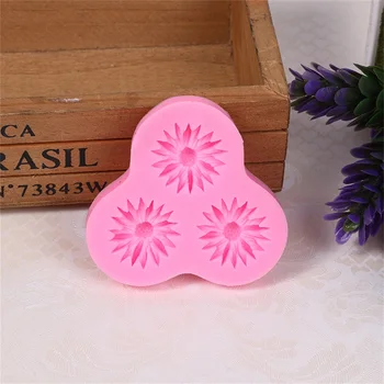 

3D 3PCS Daisy Sunflowers Shapes Fondant Mold Silicone Sugar Craft Cake Decorating DIY Mould Gumpaste Tools Bakeware