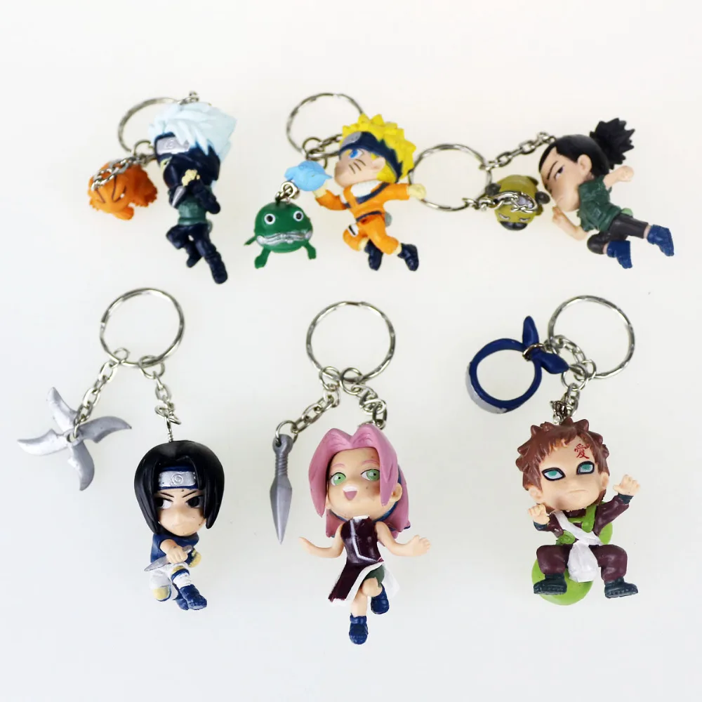 Lot of 6pcs Naruto Shippuden Figures keychain key Cain Gift Free